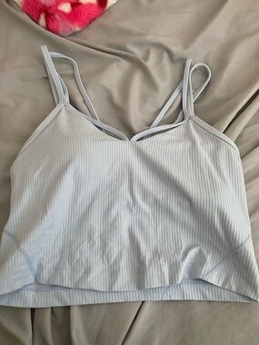 lululemon athletica Light Blue Ribbed Strappy Bralette